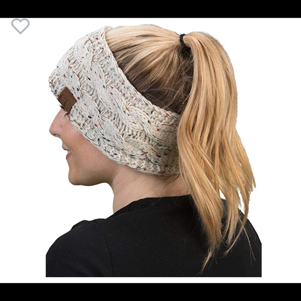 Confetti Oatmeal  knit C.C Head Warmer